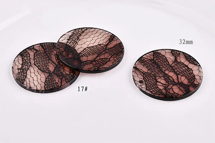 Южно-корейские геометрические круглые серьги акриловые кружевные аксессуары