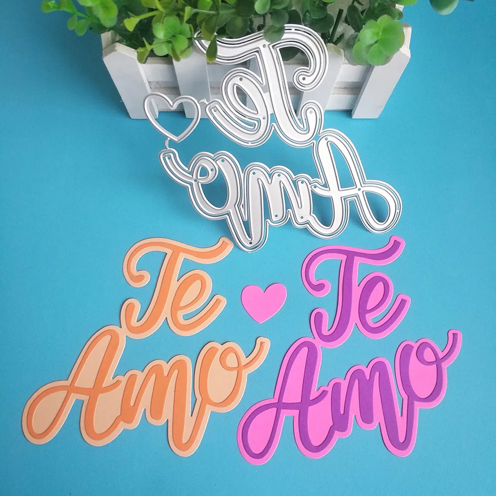 

Beautiful phrase TE AM I HAVE YOU cutting dies DIY scrapbook, embossed card, photo album decoration, handmade crafts