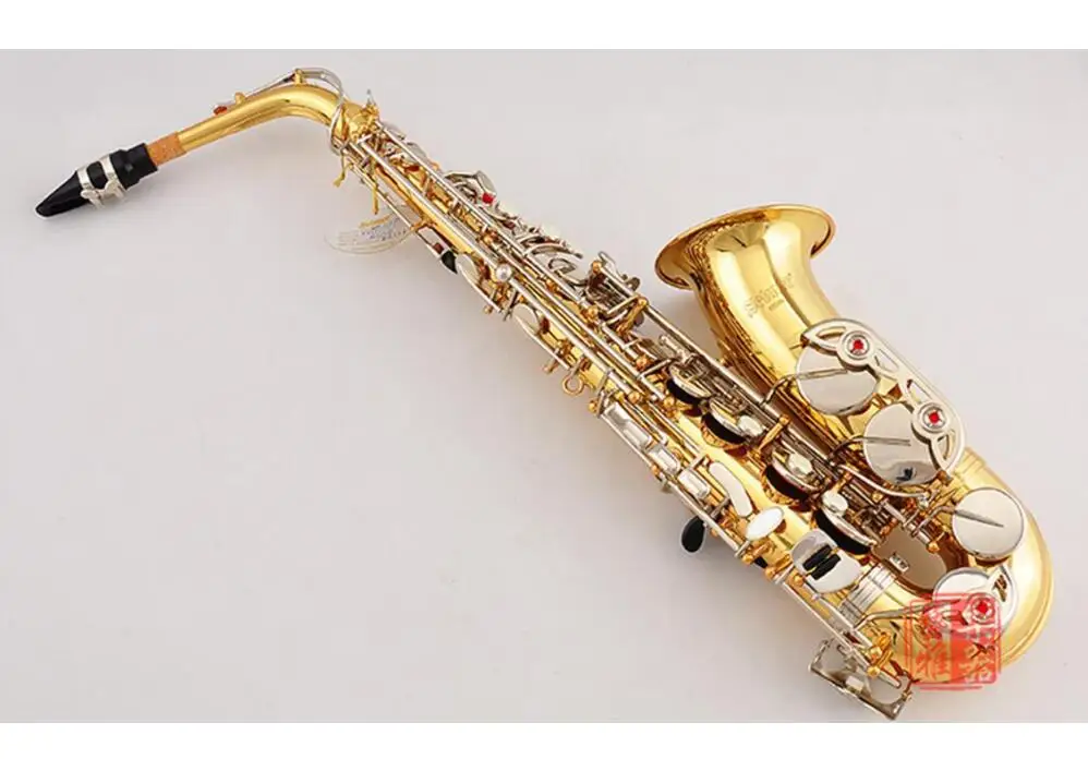 Высококачественный саксофон Conn AS500 с золотой серебристой клавишей, модель Alto Full flower в ми-бемольном строе, с мундштуком и грифелями.