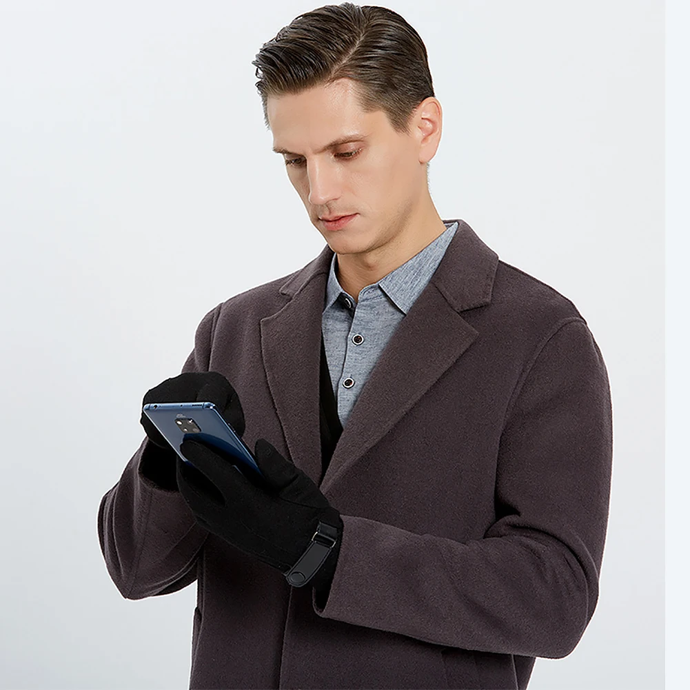 

1pair Men Women Portable Business Wear Resistant Home Contact Screen Soft Keep Warm Casual Winter Gloves Breathable Windproof