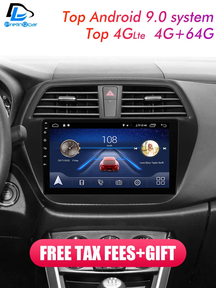 4G LTE Android 9,0 Автомобильный gps мультимедийный Видео Радио плеер в тире для Suzuki S-cross null лет Навигация стерео