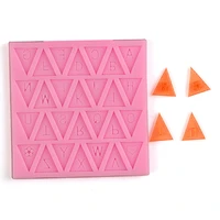 justdolife product silicone chocolate mold alphabet triangle non stick easy release pink candy mold fondant mold bakeware