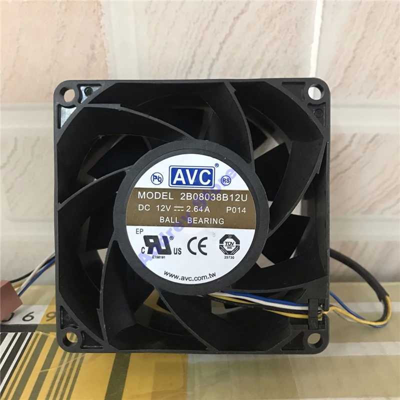 

AVC 2B08038B12U 8038 12 В 2.64A 4 провода контроля температуры и регулирования скорости большой объем воздуха вентилятор воздуходувка сервер