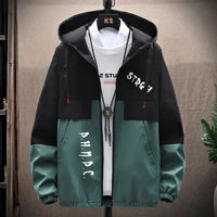 hot selling mens patchwork cargo hooded jackets and coats streetwear oversize m 4xl autumn thin clothing outdoor top windbreaker