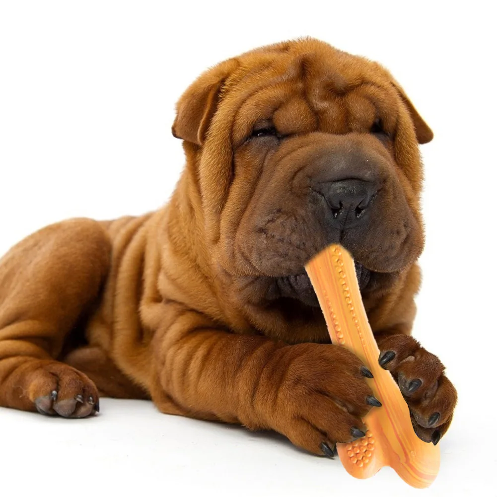 

Pet Molar Tooth Cleaning Brush Stick Interactive Dog Dental Care Aggressive Chew Bite Toys Cute Bone Shape Squeeze