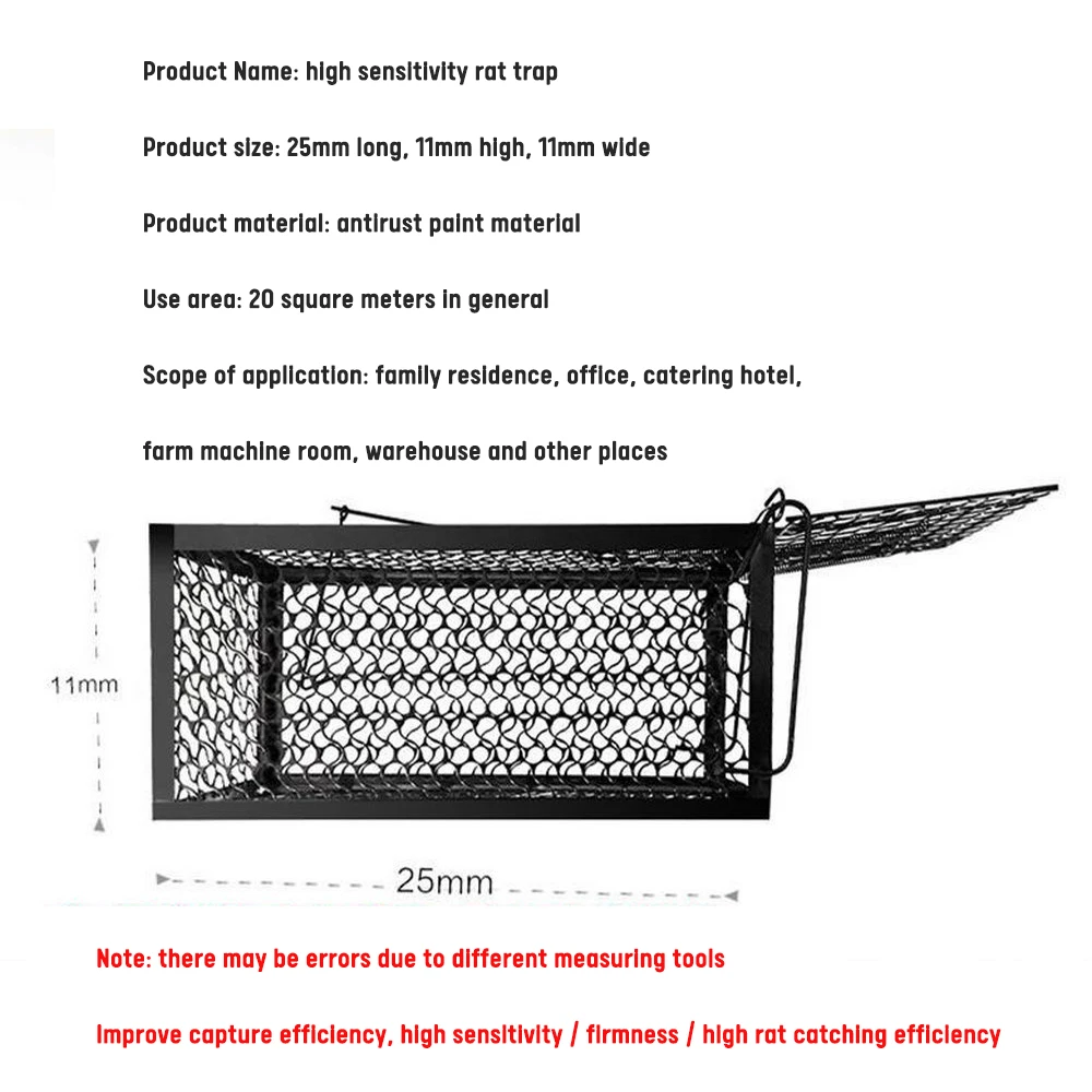 

Mousetrap Rat Cage Metal Reusable Catcher Cage Home Use Self-locking Mouse Trap For Indoor Outdoor Pest Control Home Supplies