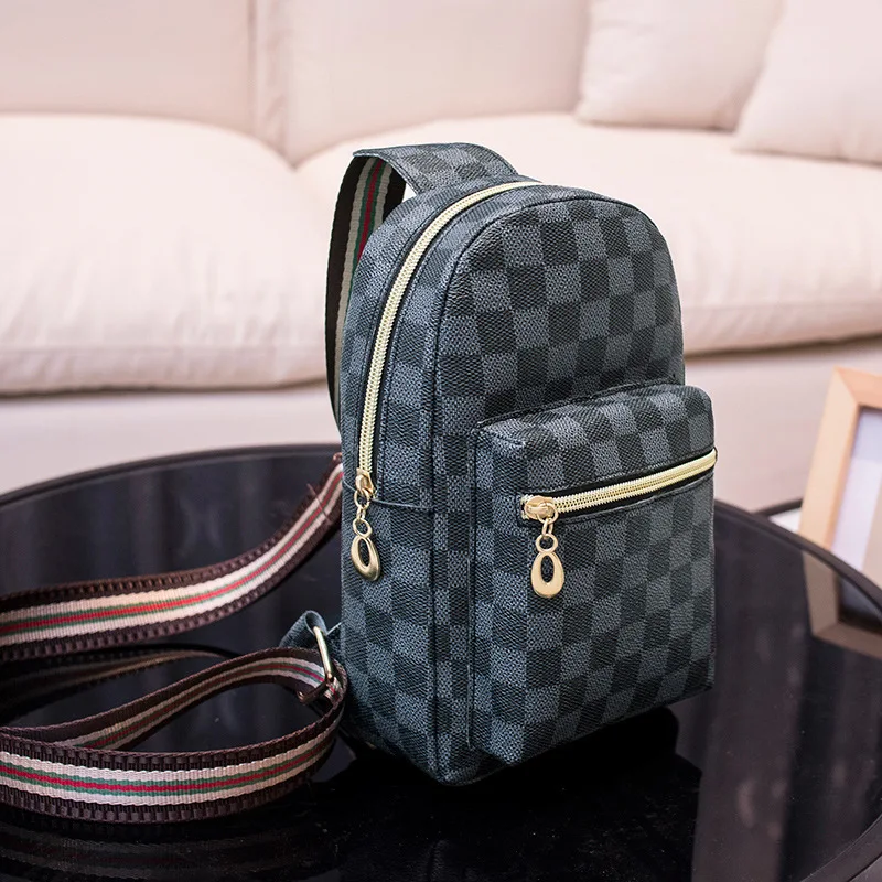 

Fashion Shoulder Handbags Female Travel Cross Body Bag check design PU Leather Crossbody Bags For Women