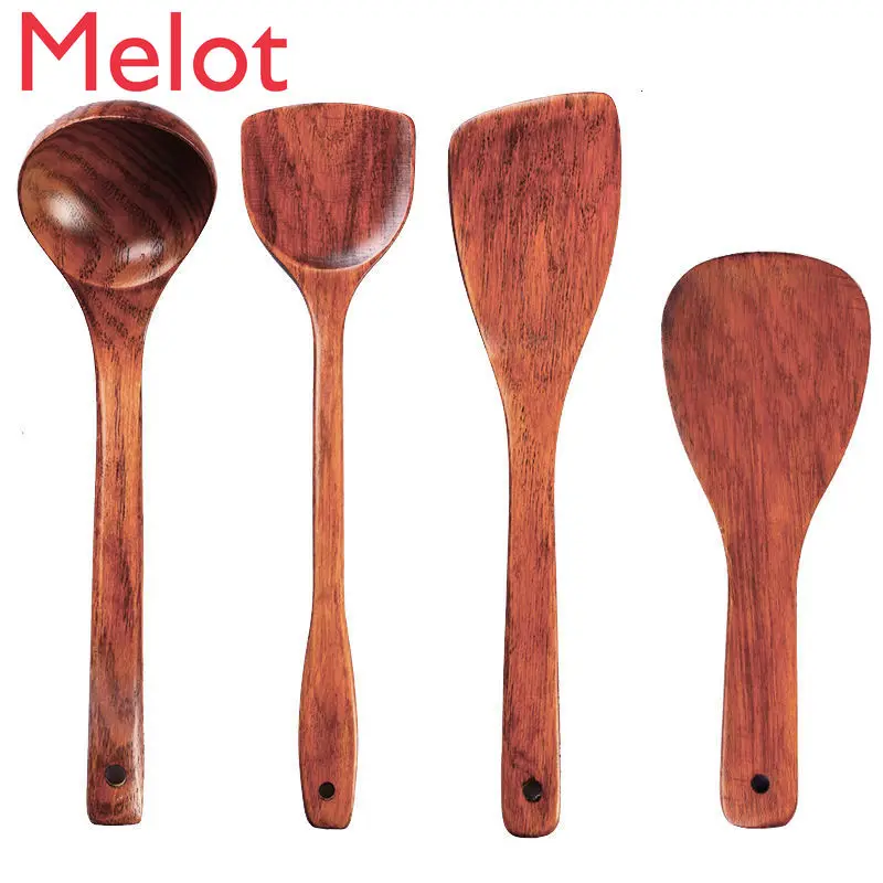 

High-End Luxury Household Wooden Turner Non-Stick Pan Spatula Solid Wood Wood Spatula Kitchen Home Ladle Spatula Spatula