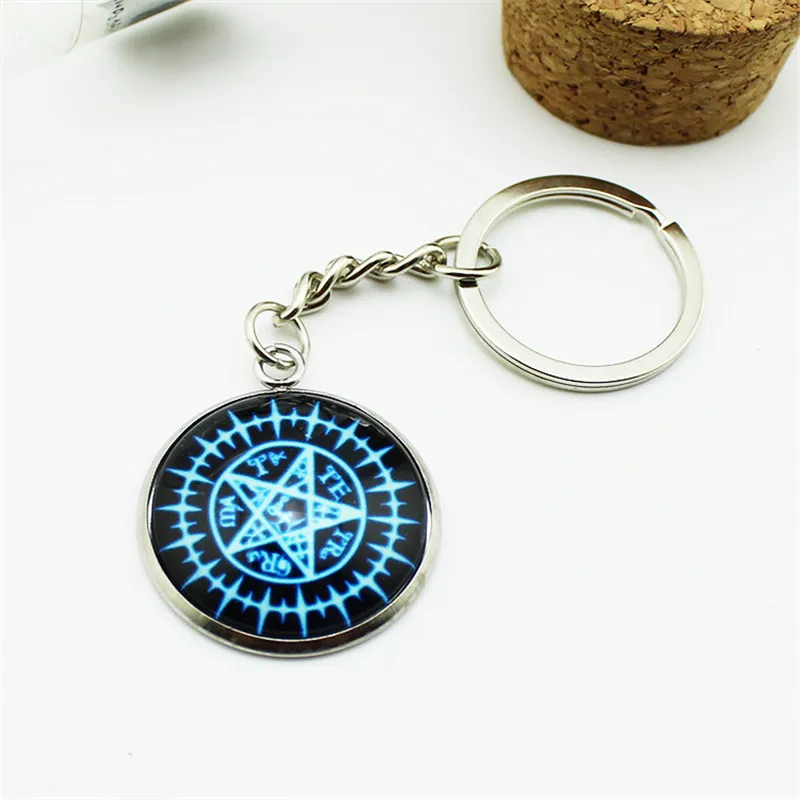 

Free Shipping Anime Black Butler Key Chain Cute Glass Dome Car Keychain Friends Gift Chaveiro