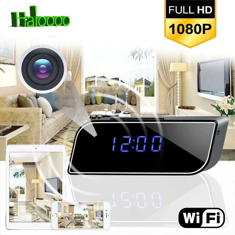 1080P WIFI Беспроводные Мини Часы камера Время Будильник часы Безопасности ночное