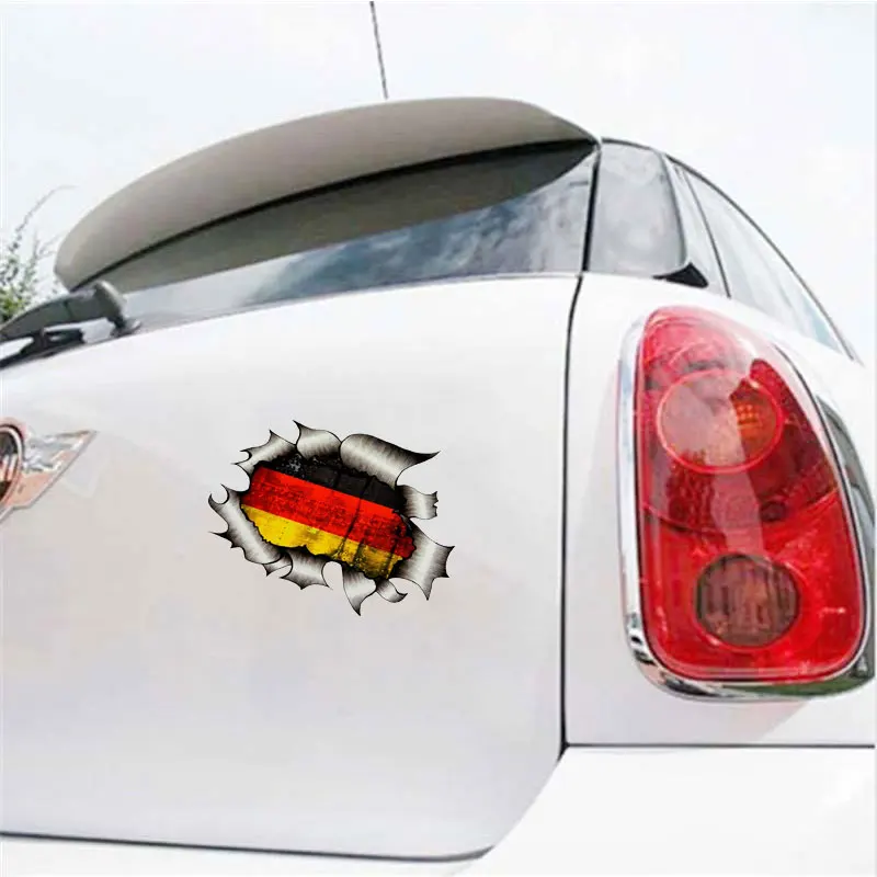 Фото Виниловый автомобильный стикер с немецким флагом металлическая дизайнерская