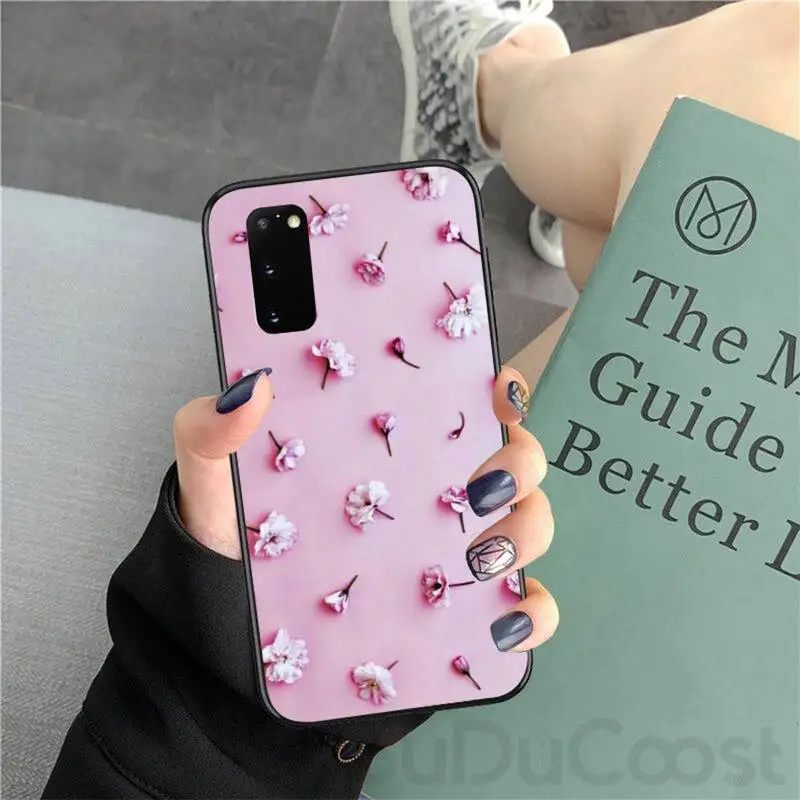 Японский милый блестящий чехол Chenel с цветами вишни для Samsung Galaxy S9 S10 S10E S6 S7 S8 S9Plus S5
