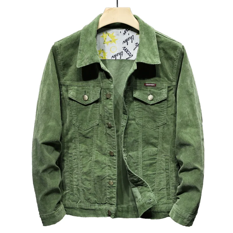 

New Spring And Autumn Men's Slim Strip Jacket Korean Version Of The Corduroy Jacket Men's Clothing Clothes Jacket JK-009