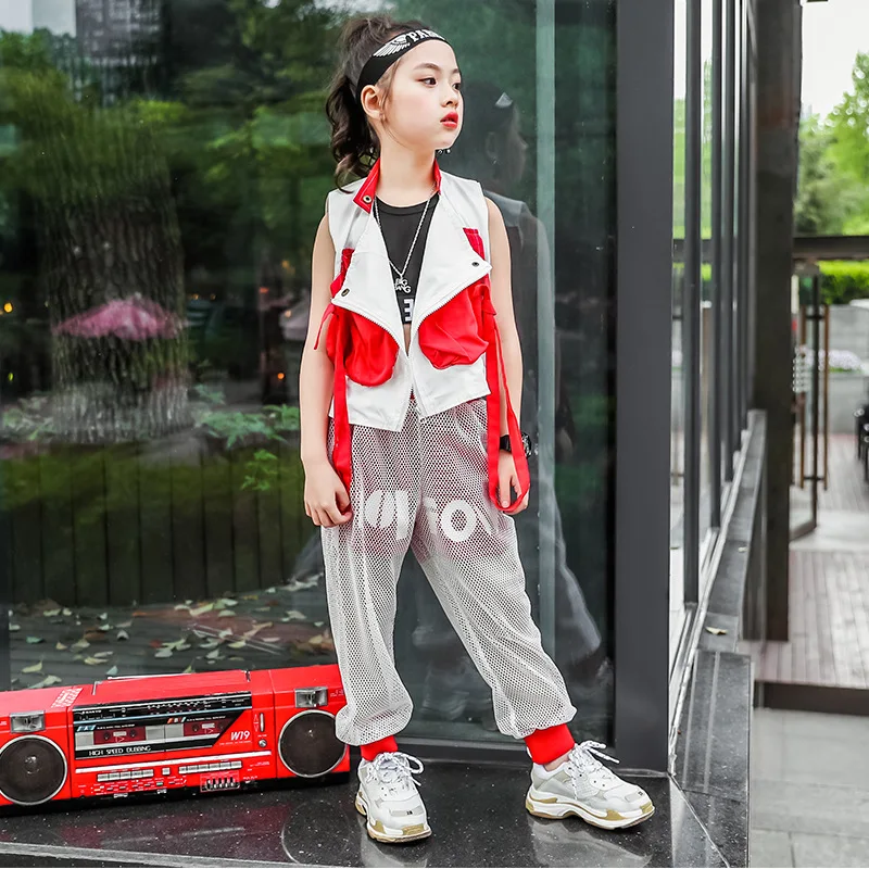 Крутая модная детская одежда в стиле хип-хоп Жилет Майка Свободные сетчатые