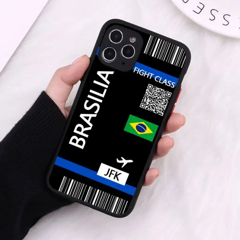 

Cute FIRST CLASS PLANE TICKET Phone Case Matte Transparent For iPhone 12 Mini 11 Pro XR XS Max 7 8 Plus