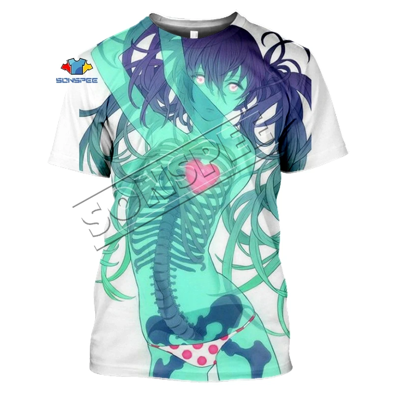 Женская и мужская футболка с коротким рукавом 3D принтом призрака из мультфильма