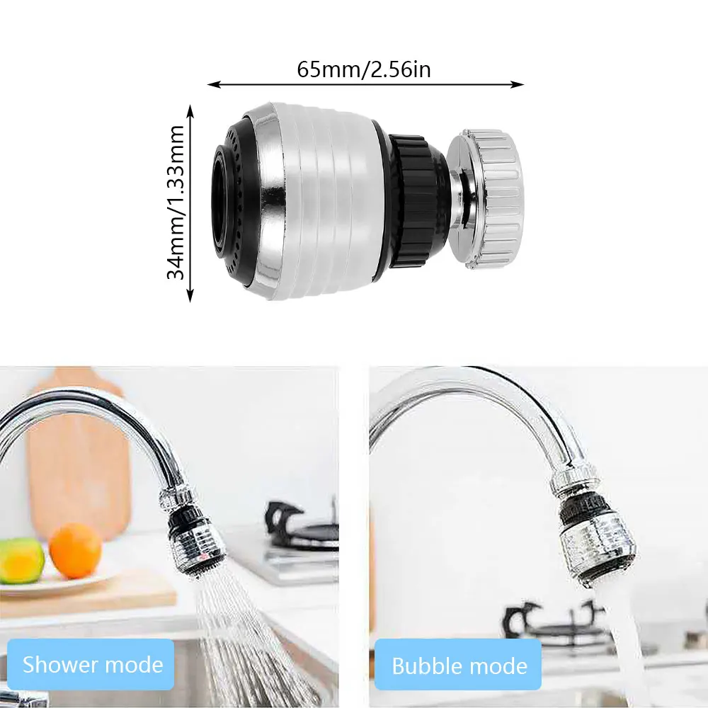 

360 Degree Swivel Kitchen Faucet Aerator Adjustable Dual Mode Sprayer Filter Diffuser Water Saving Nozzle Faucet Connector