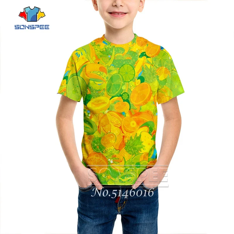 Мужская футболка в стиле Харадзюку С 3D фруктовым принтом летние детские