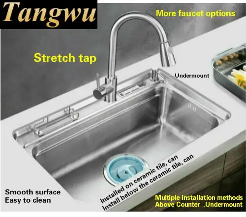 Бесплатная доставка кухонная раковина толщиной 0 8 мм пищевой класс 304
