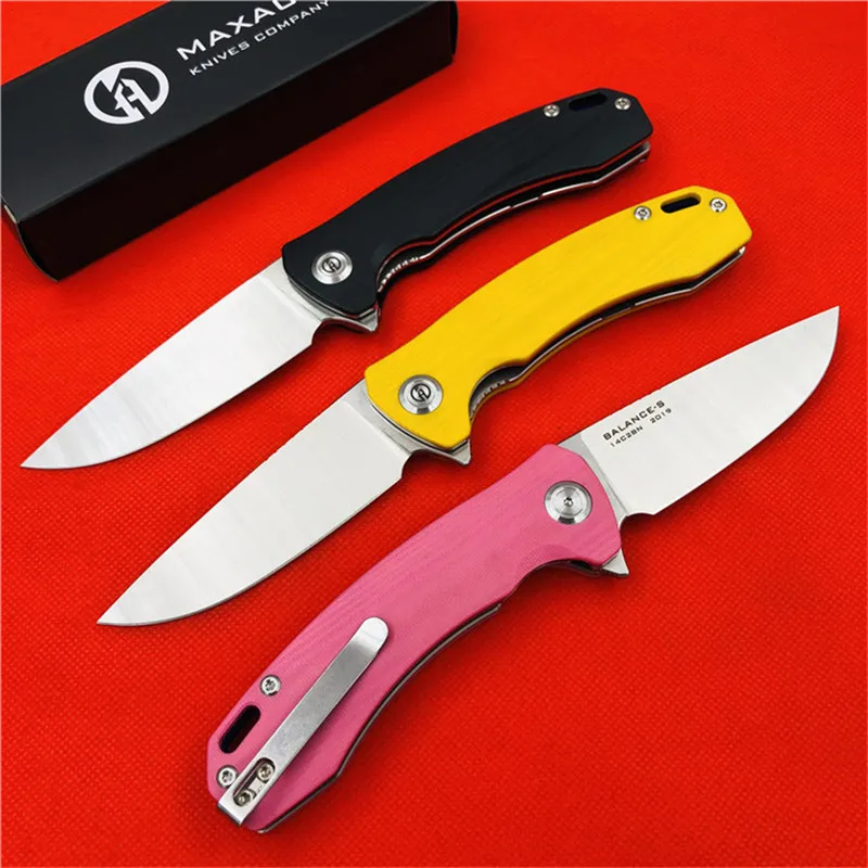 MAXACE balance-s складной нож G10 Ручка 14C27N стальной шлифовальный маленький складной нож открытый кемпинг рыболовный инструмент