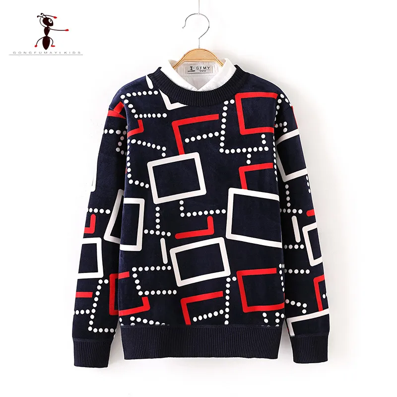 

Kung Fu Ant 2019 Children's sweater for boys Children's clothing autumn Winter new Keep warm Kids sweater pullover