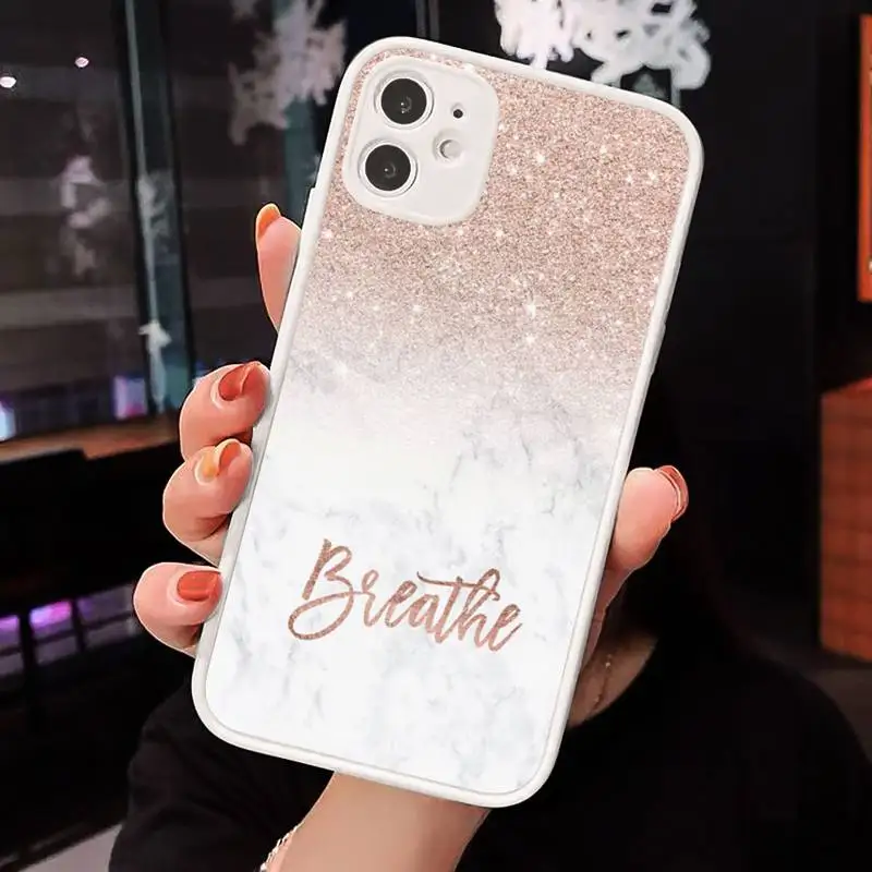

Glitter Marble Love heart Phone Case Matte Transparent for iPhone 7 8 11 12 s mini pro X XS XR MAX Plus cover funda
