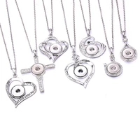 2020 new snap button jewelry necklaces love crystal rhinestone snap necklace fit diy 18mm 20mm snaps buttons pendant necklace