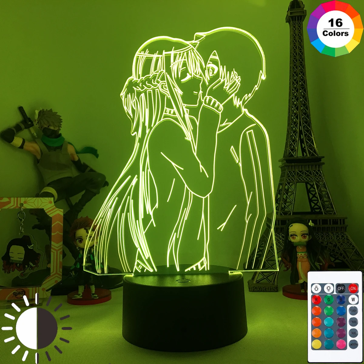 Anime Lamp Sword Art Online for Bedroom Decor Bedside Nightlight Birthday Gifts for Women Men Konosuba Manga Led 3d Night Light