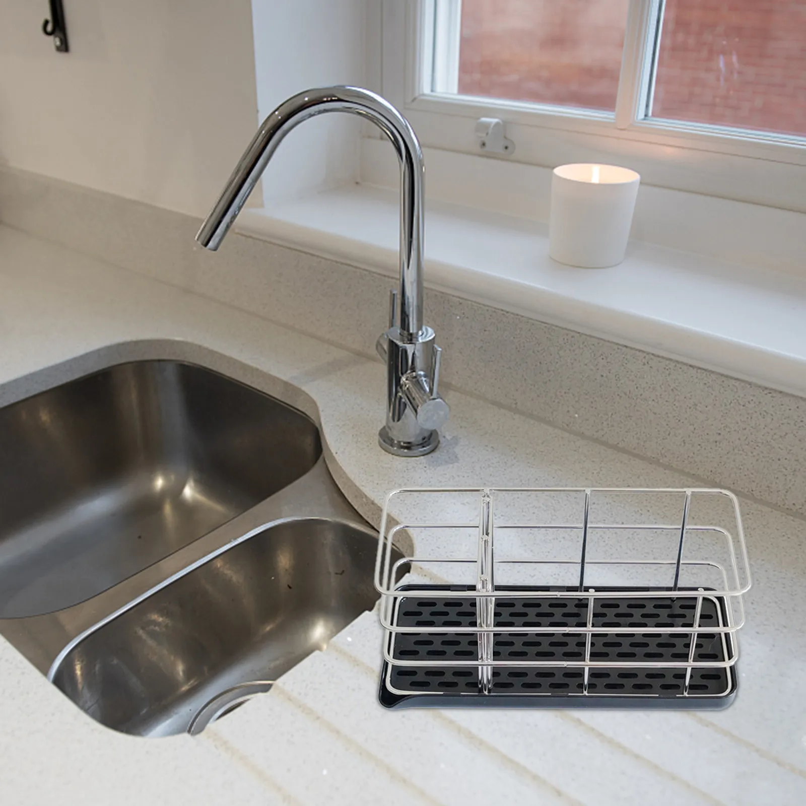 

New Stainless Steel Faucet Storage Racks Adjustable Sink Rag Sponge Draining Rack Kitchen Soap Storage Holders Shelves #Y5