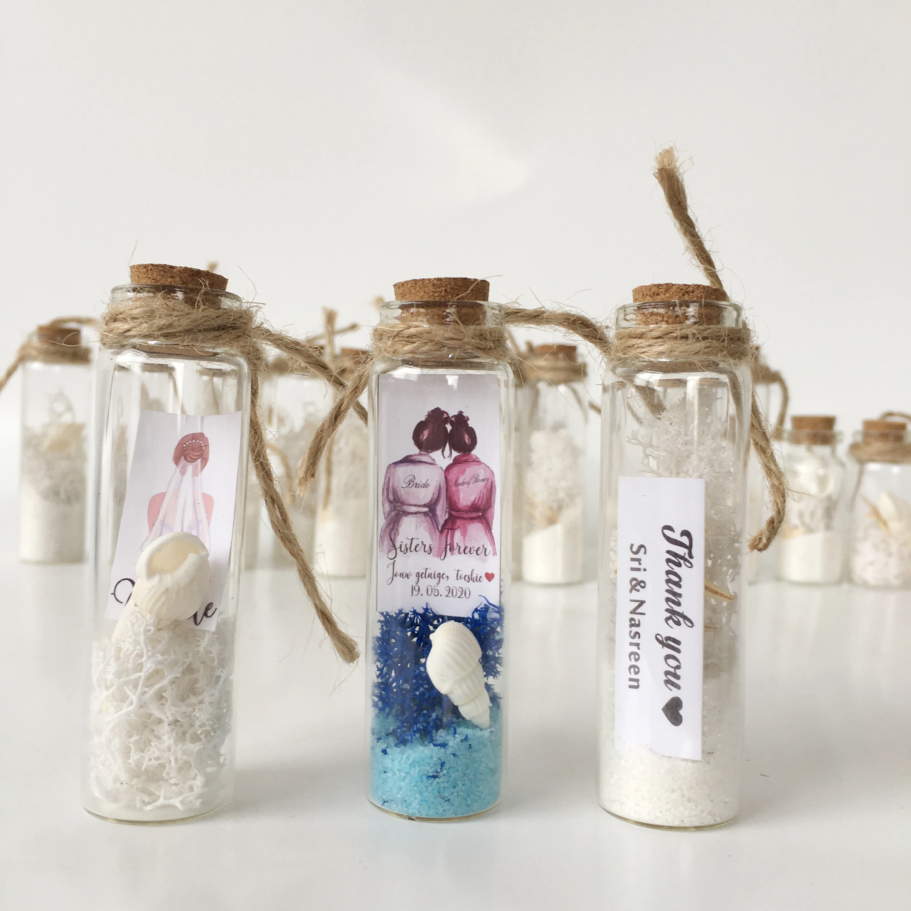 10 шт. пользовательское имя пляж тема Свадьба сообщение в бутылке вы будете