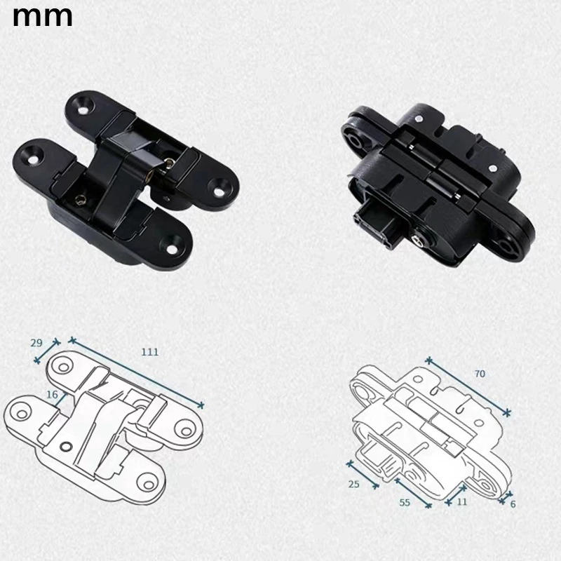 Трехмерная Регулируемая невидимая дверная петля потайные дверные петли