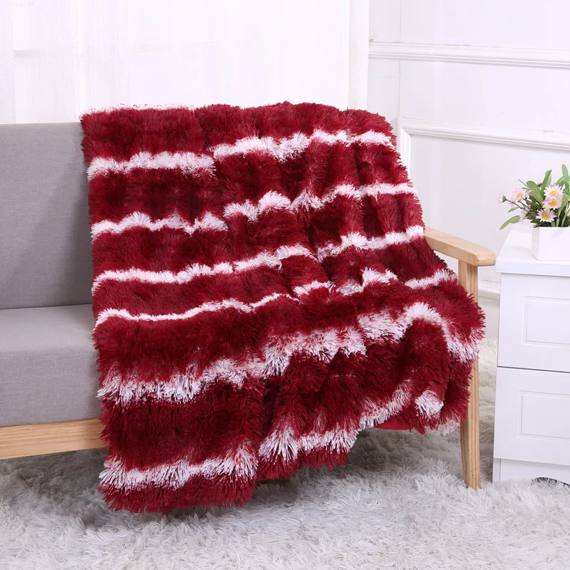 

New long plush blanket printed double-layered to keep warm sofa cushions