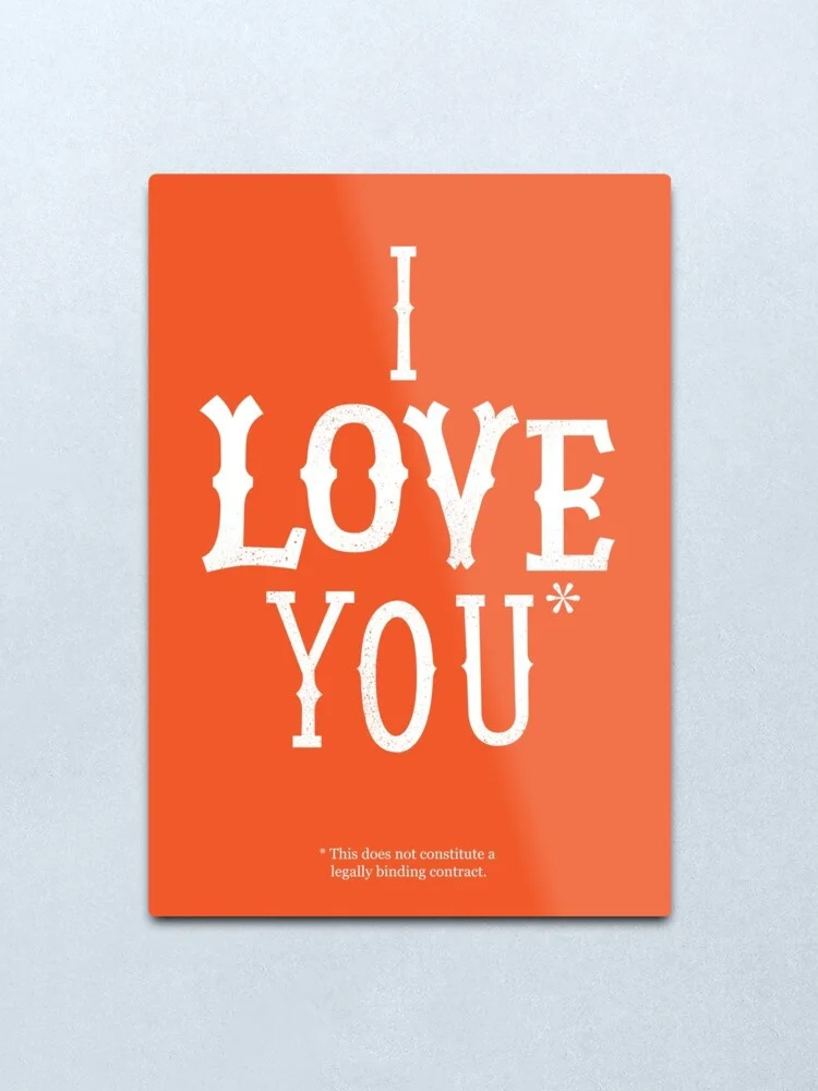 

I Love You* Metal Print Tin Sign Bar Home Wall Decor Metal Art Poster