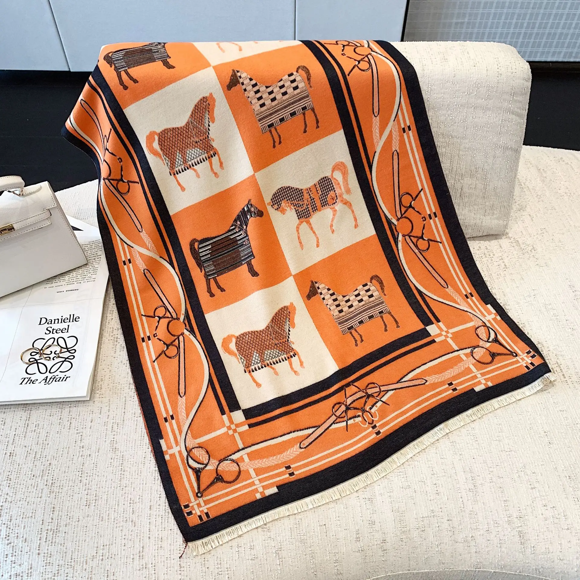 Роскошный кашемировый шарф женские толстые теплые зимние шали из пашмины с