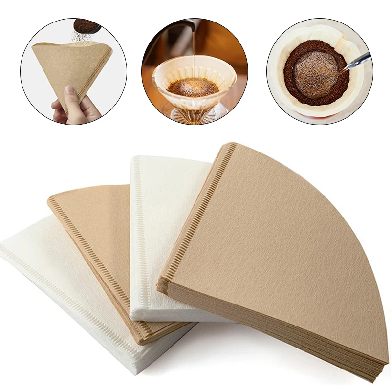 

40PCS Coffee Filter Papers Cone Filter Paper Dripper Coffee Filters Cups Espresso Coffee Drip Tools Paper Filters Safe Universal