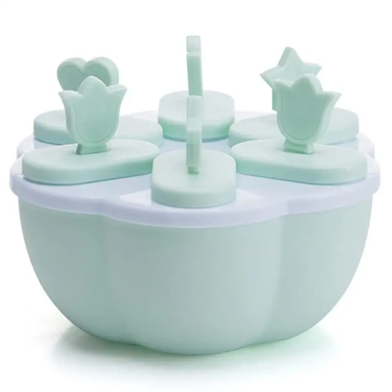 

Newest Arrival Ice Cream Mold 6-Cavity Ice Popsicle Mold Set Reusable Ice Pop Maker With Lid Making Ice Cream Mould Kitchen Tool
