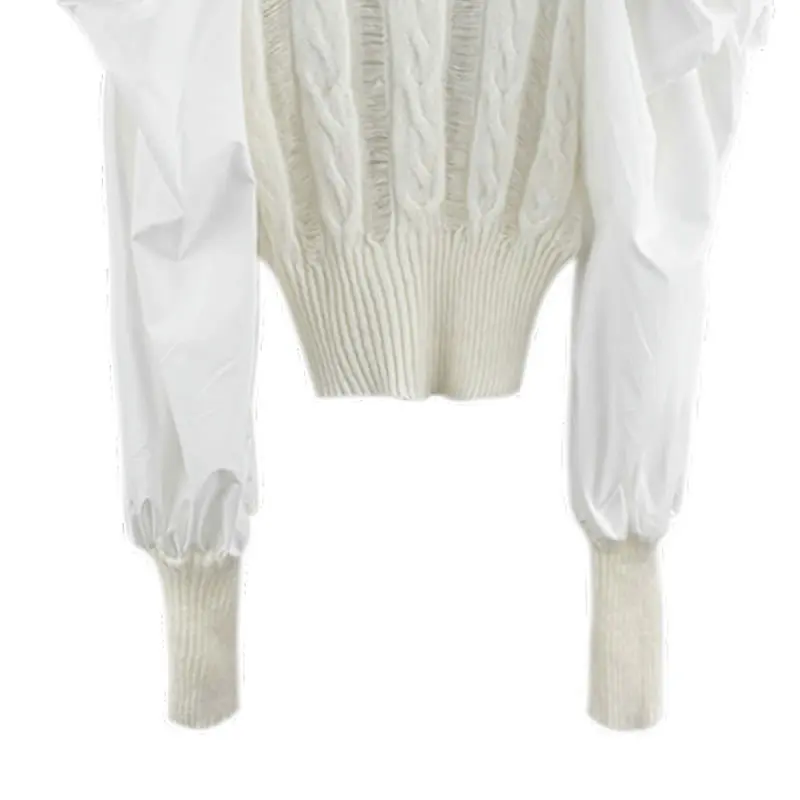 

XITAO Irregular Knitted Sweater Fashion Ruffle Pullover Patchwork Full Sleeve 2021 Spring Autumn Minority Sweater ZY3892