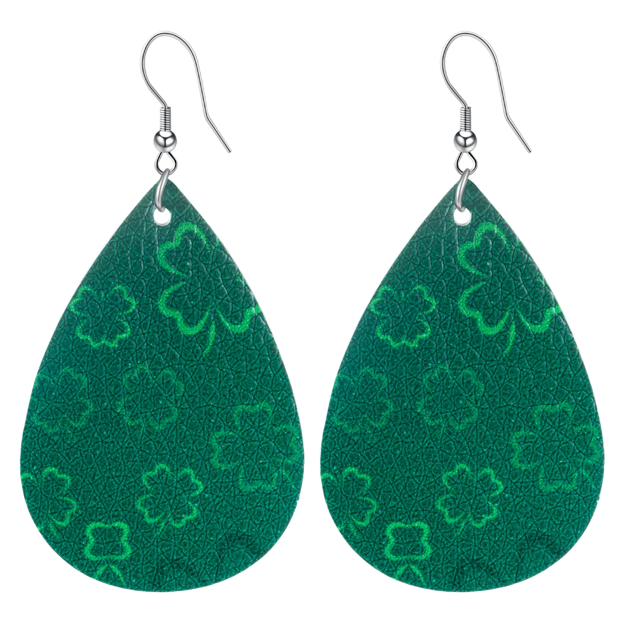 Новые трендовые Модные женские кожаные Серьги С Рисунком Клевера серьги в форме