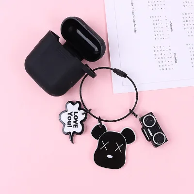 no Airpods Модный акриловый брелок Аниме Минни Микки автомобильный брелок с кольцом брелок для женщин сумка подвеска Подвески Аксессуары - Цвет: no Airpods