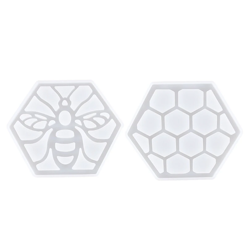 

Прозрачная эпоксидная форма «сделай сам», асимметричная Шестигранная полая пчела, сотовая подставка, декоративная силиконовая форма для д...
