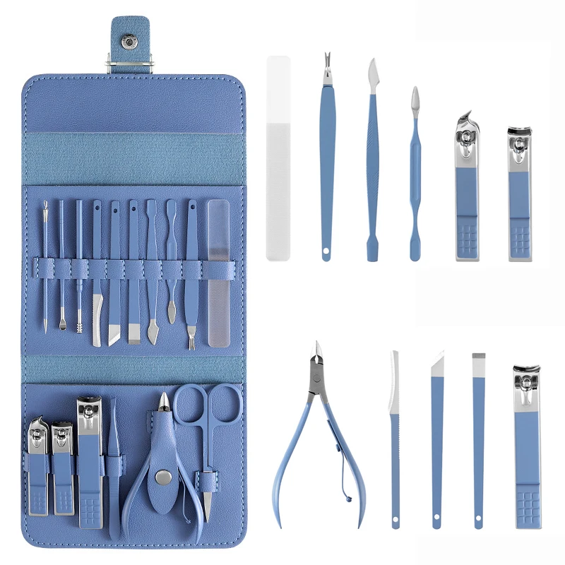 

16 In 1 Nail Cutter Professional Stainless Steel Scissors Grooming kit Art Cuticle Utility Tools Nail Clipper Manicure Set