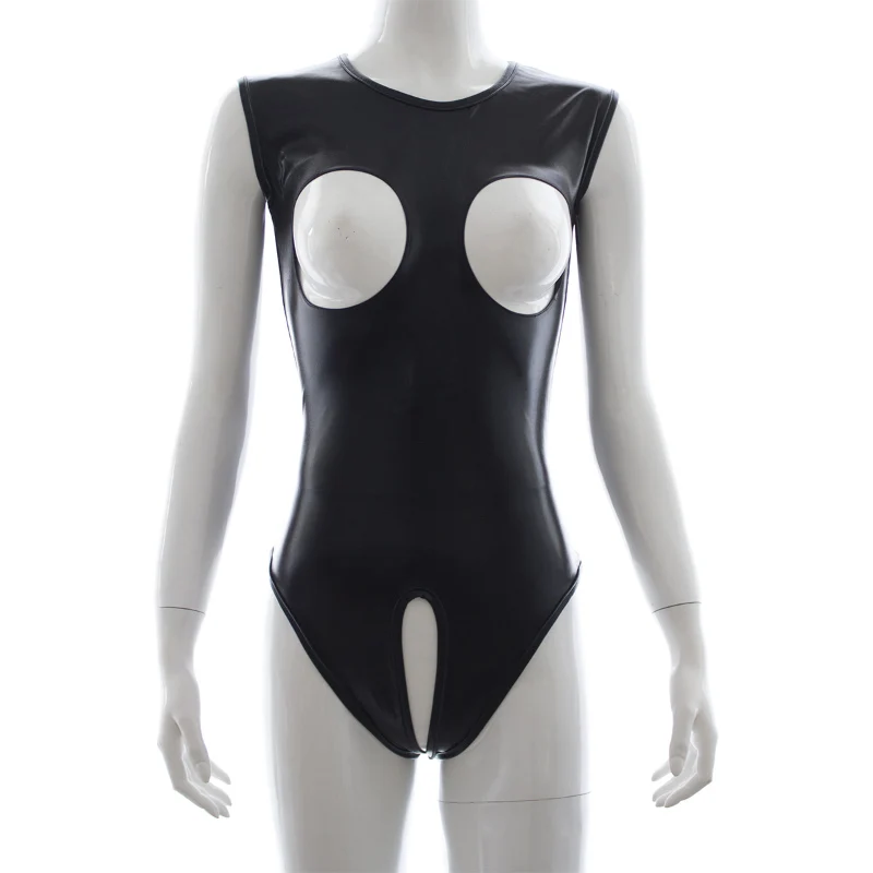 Для женщин секс Модный черный Collant Femme кальсоны нижнее бельё латекс косплейный
