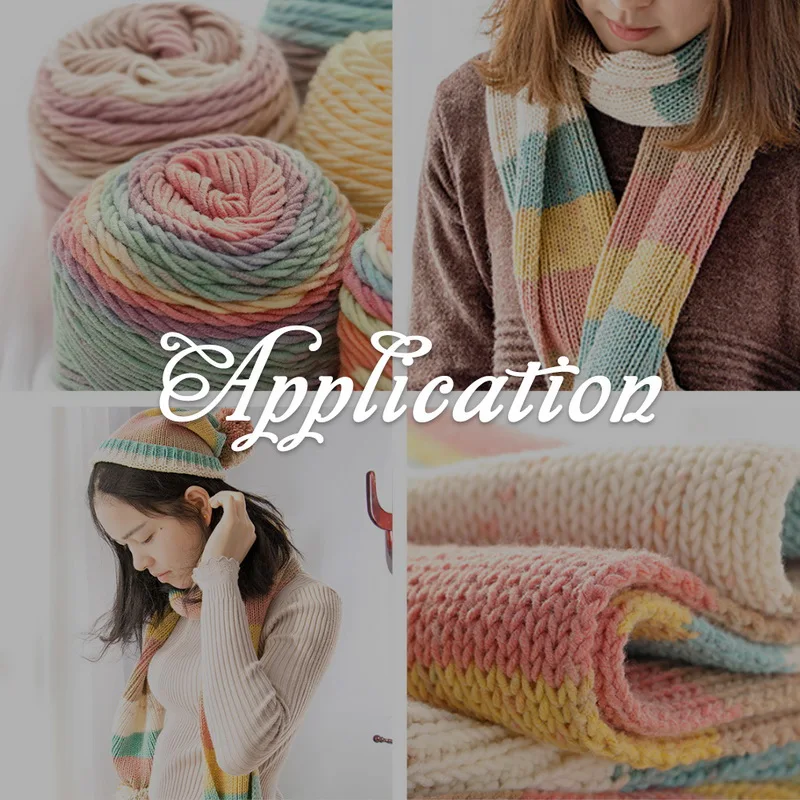 Радужная сегментная окрашенная пряжа 5 нитей шерсти сделай сам вязаный детский