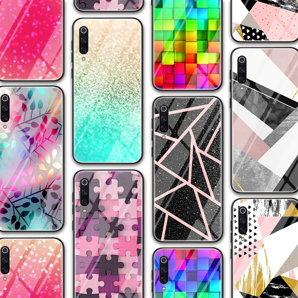 

ciciber Funda Glass Case for Redmi Note 10 10S 8 9 9S 10T 8T 9T 8A Poco F3 X3 C3 M3 NFC Pro Max Fashion Cartoon Color for Women