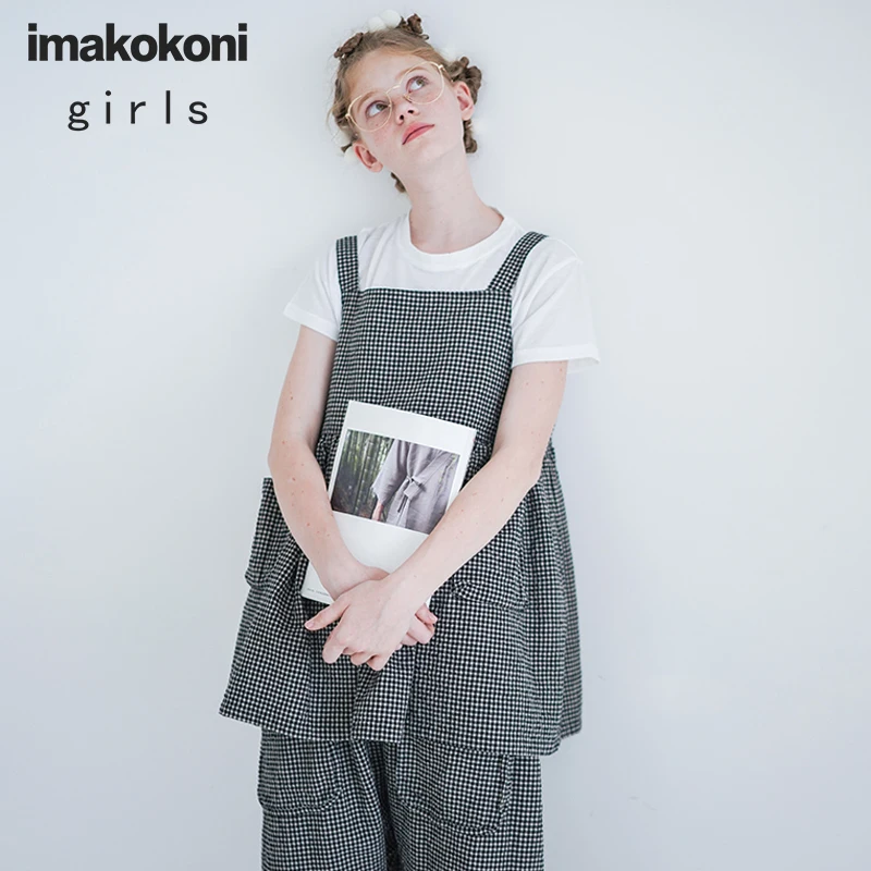 Imakokoni жилет Топ оригинальный дизайн японская клетка без рукавов 2019 Новая Летняя
