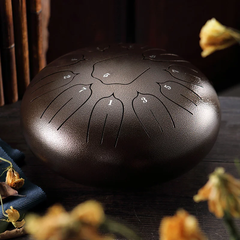 

NEW Steel Tongue Drum Mini Hand Pan Drums Percussion Musical Instruments 8 Tones