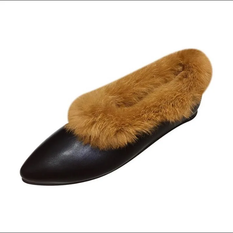 2020 Woman Warm Snow Boots Microfiber Surface Winter Flat Shoes Ladies Fur Ankle Boots Fashion Moccasins Footwear New Plus Size