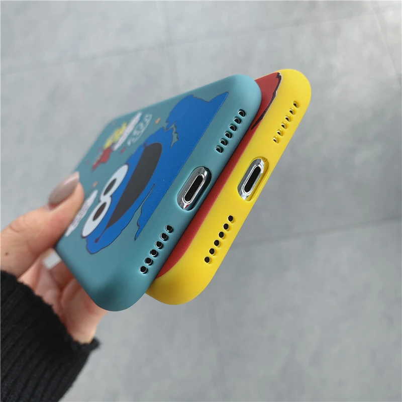 Мультяшный милый чехол для телефона с изображением улицы Сезам iPhone 6 6s 7 8 Plus X Xs MAX XR