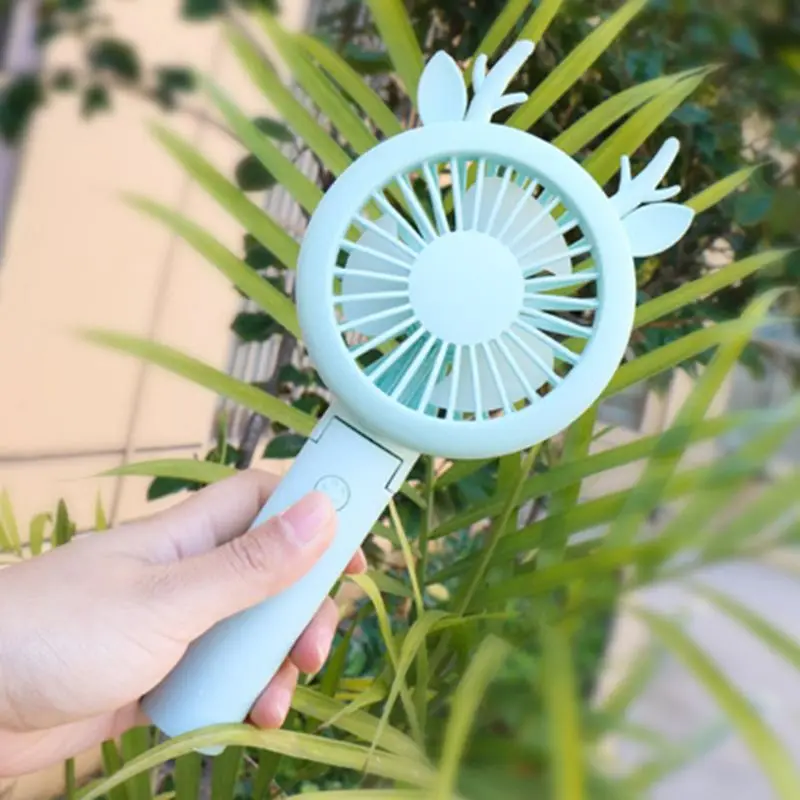 

Air Fan Handheld USB Rechargeable Fans LED Light Portable Air Cooling Fan Mini Desktop