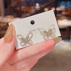 Женские серьги-бабочки из серебра 925 пробы, с инкрустацией